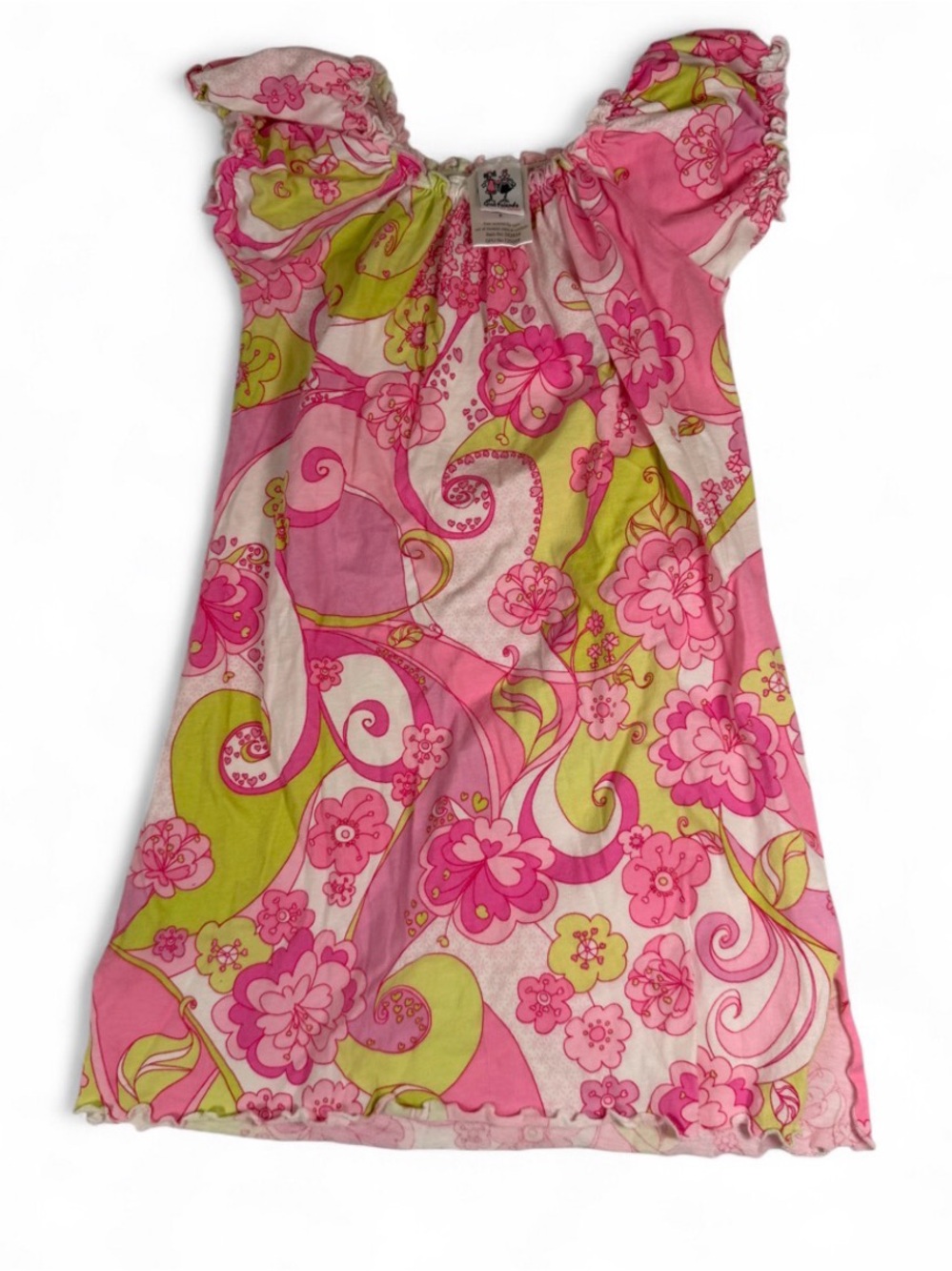 Y2K Girls' Pink Floral Casual Dress